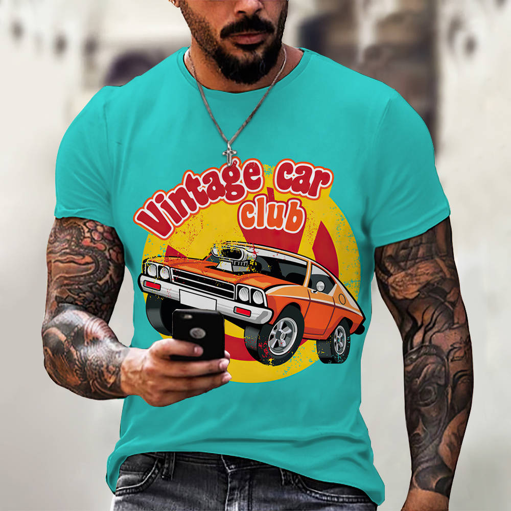 New Men Summer 3Dt Shirt Top Printing Street Short Sleeves