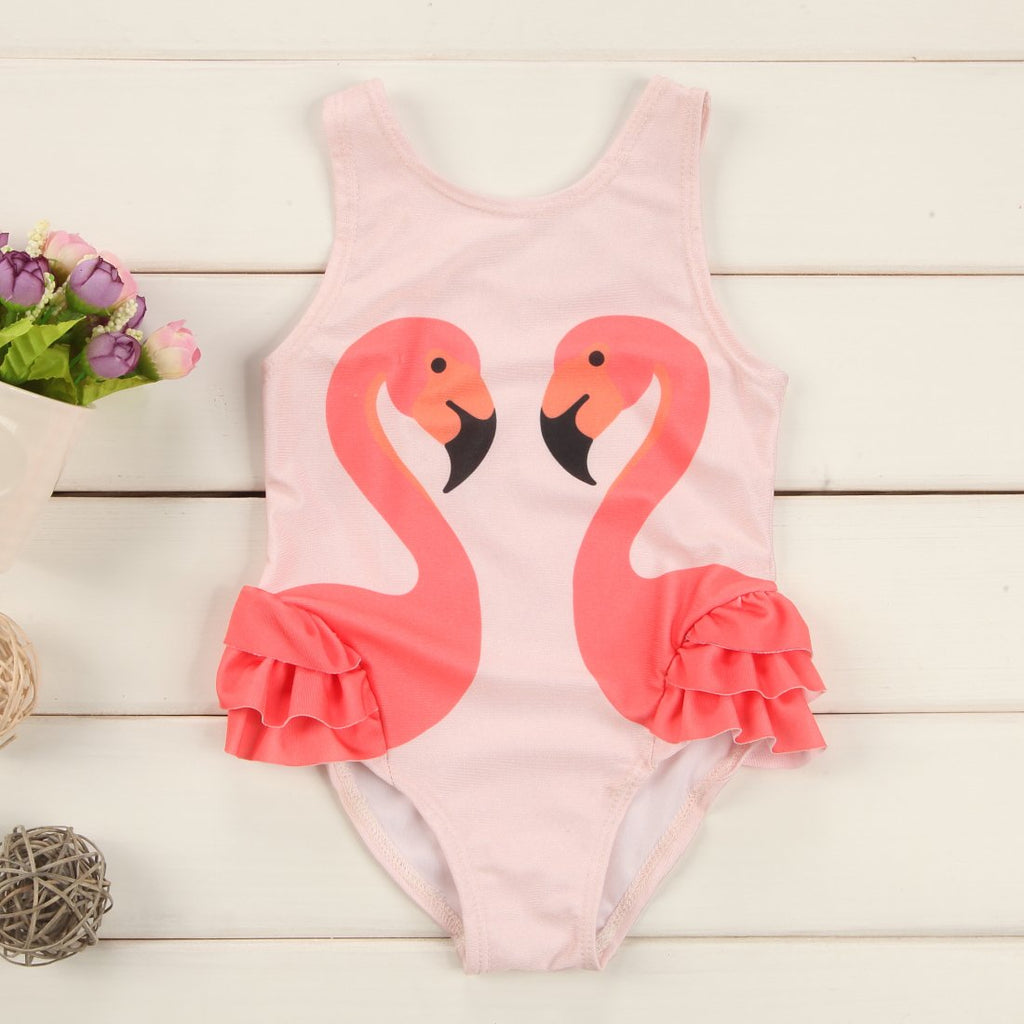 Flamingo Ruffle Swimsuit 1pc