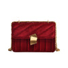 Gold Velvet Lock Shoulder Crossbody Bag