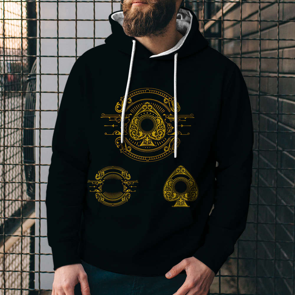 Poker Digital Printed Sweater Street Fashion Loose Sports Hoodie