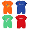 Baby clothes summer short sleeve 0-3-6-9-12 months cotton summer soda cola wild baby romper