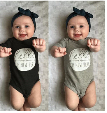 Foreign trade children's wear summer letter baby baby jumpsuit baby