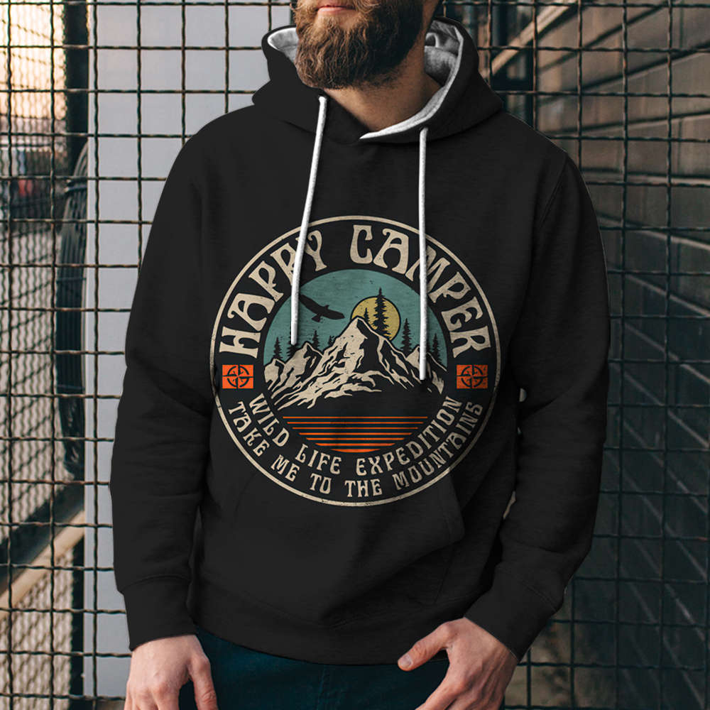 3D Digital Loose Print Hooded Sweatshirt