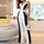 Sexy Jumpsuit Black And White Contrast Color Slim Fit Jumpsuit Women Without Belt