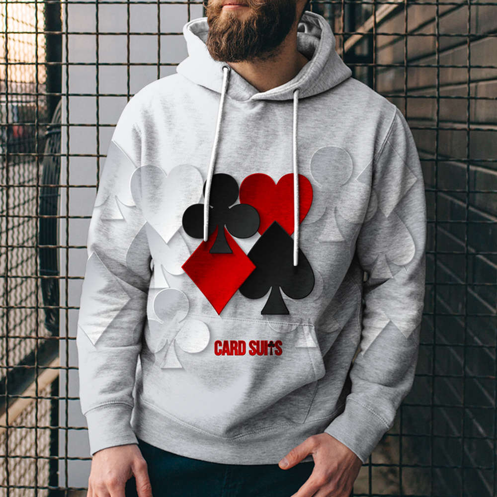 3D Digital Printing Loose Hooded Sweatshirt