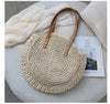 Fashion Hollow Flower Round Straw Woven Bag