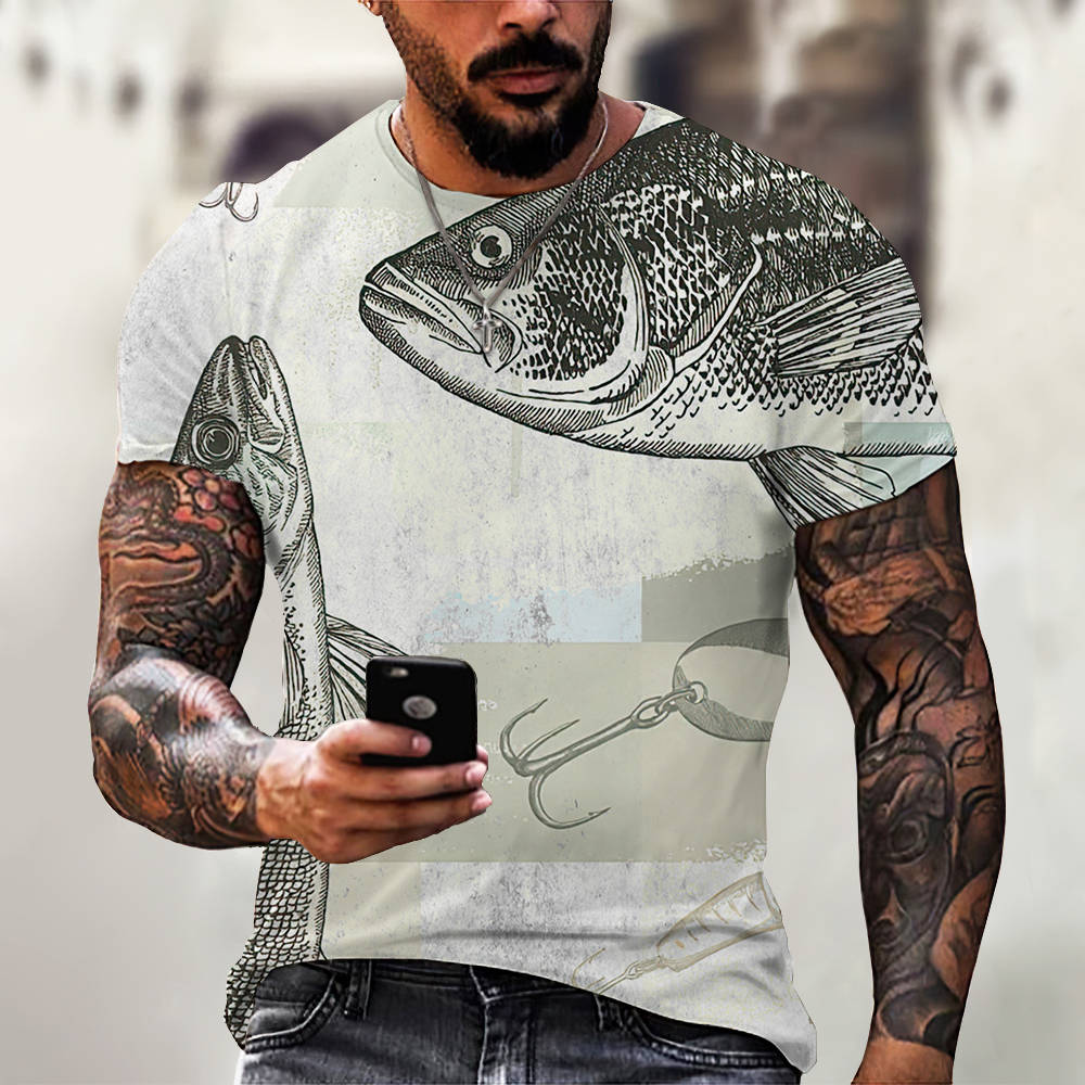 New Men Summer 3Dt Shirt Top Printing Street Short Sleeves