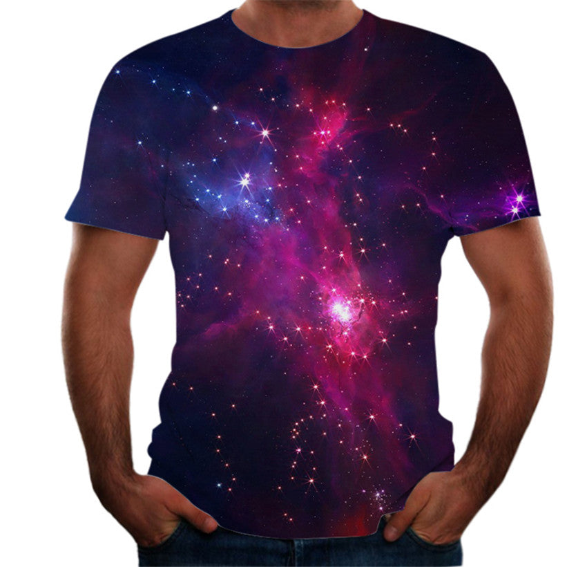 3D digital round neck short sleeve T-shirt