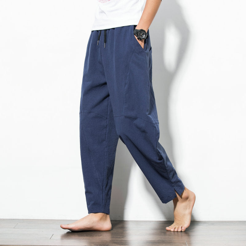 Fashion Casual Pants Imitating Linen Loose