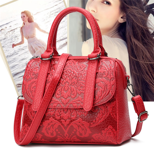 Embossed shoulder bag