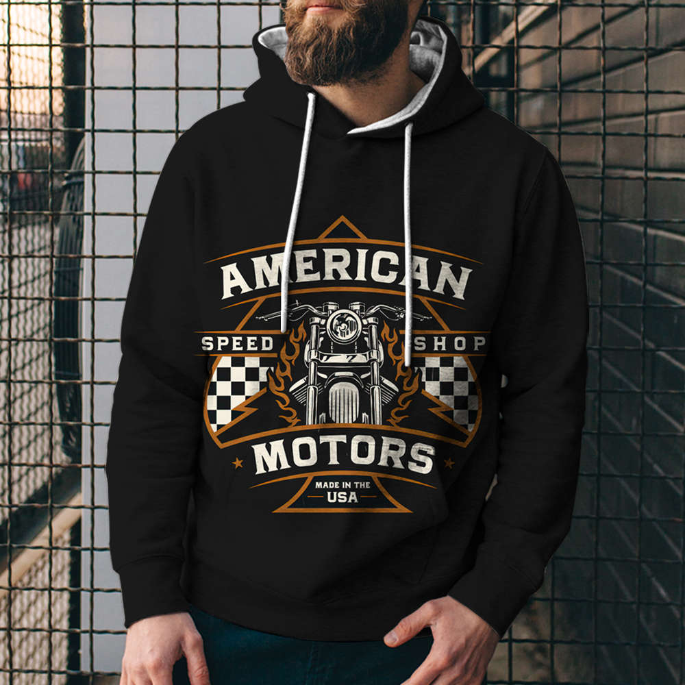 3D Digital Printing Loose Hooded Sweatshirt