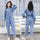 New casual loose waist tops jumpsuit tide bf tooling one-piece wide leg jeans