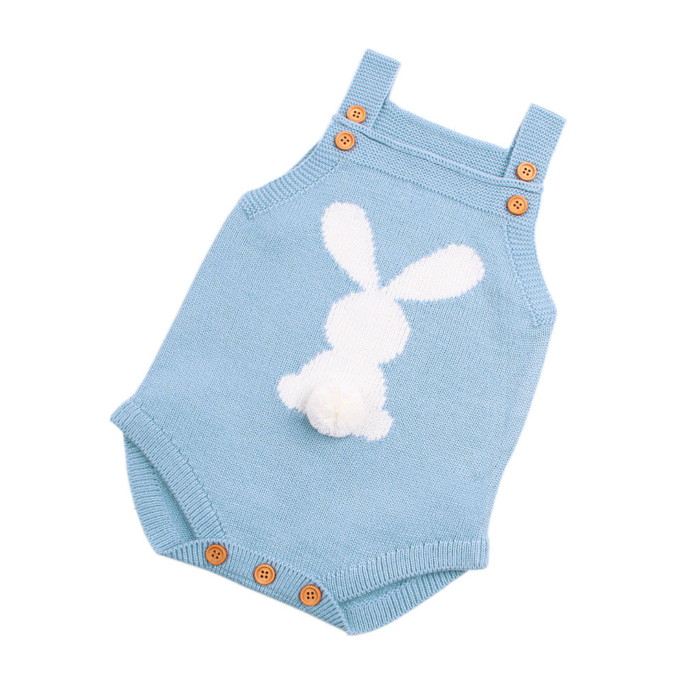 Cartoon Rabbit knitted Strap One-Piece Climbing Suit