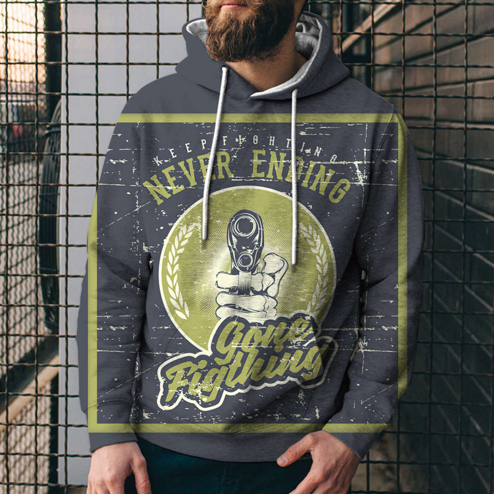 3D Digital Loose Print Hooded Sweatshirt