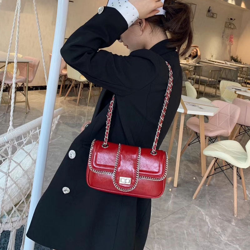 Small fragrance chain bag retro motorcycle bag