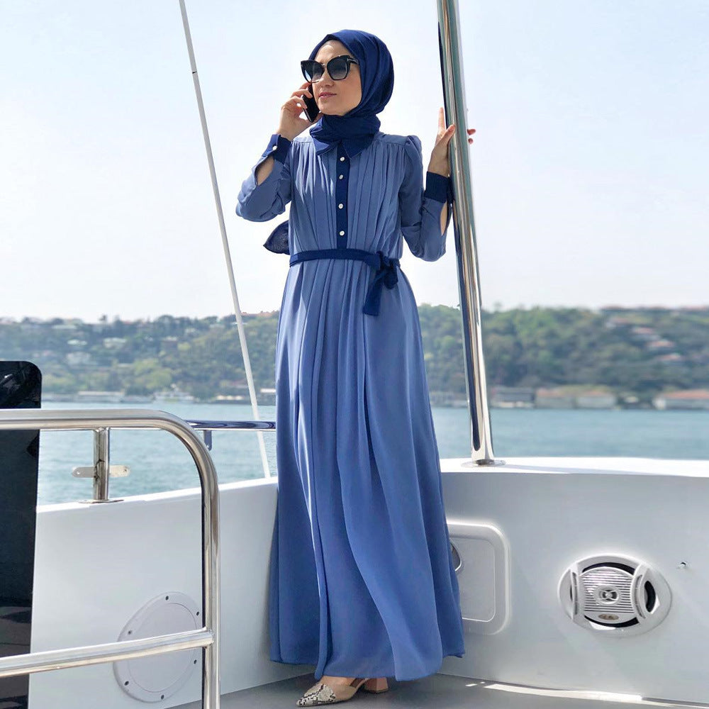 New Chiffon Contrast Dubai Travel Middle East Dress