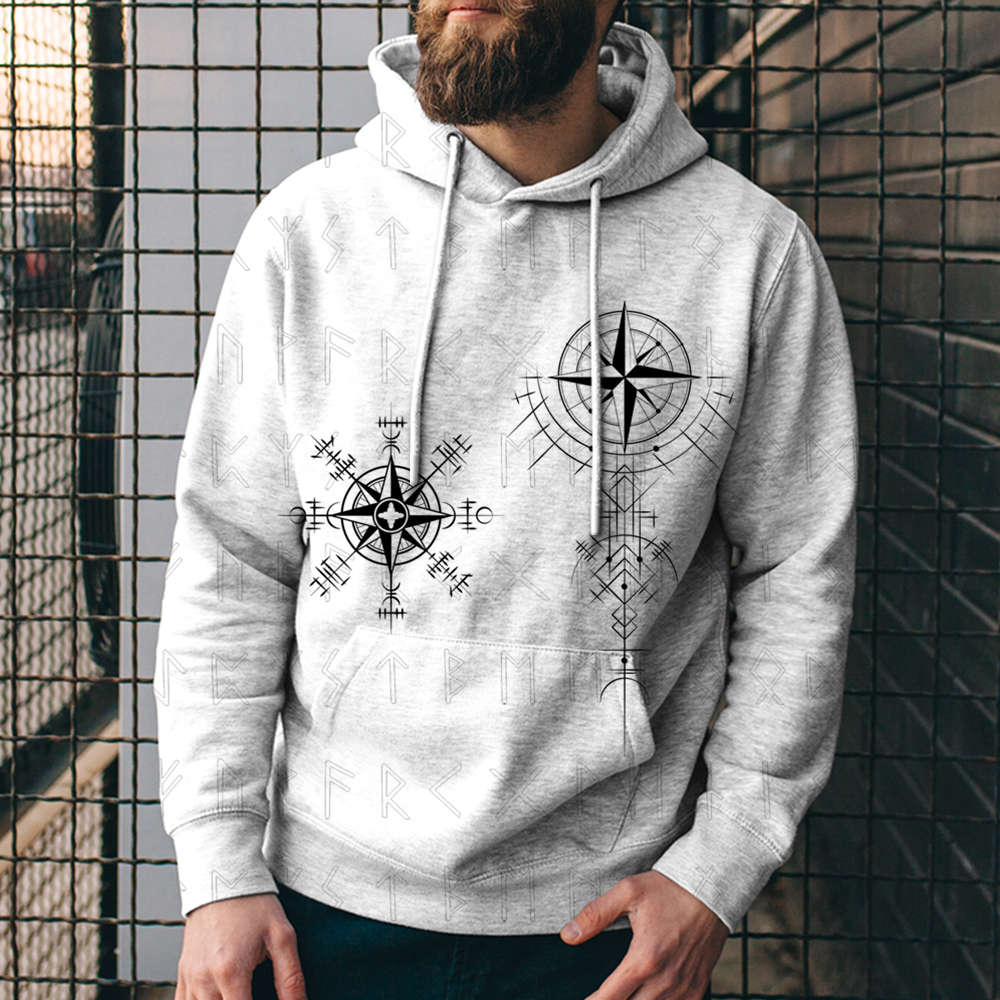 3D Digital Printing Loose Hooded Sweatshirt