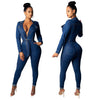 Denim women's bodysuits