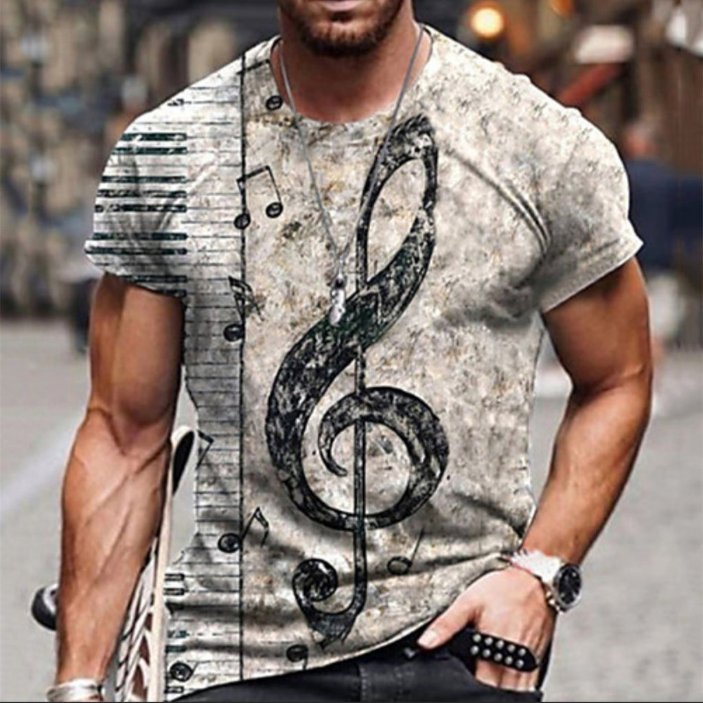 3D Digital Round Neck Short Sleeve T-Shirt