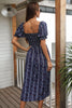 Summer New Style Printed Puff Sleeve Dress