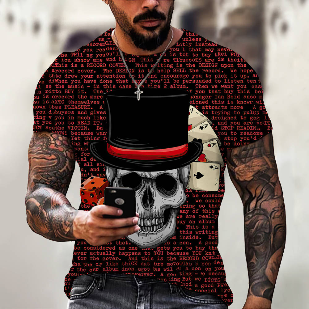 New Men Summer 3Dt Shirt Top Printed Street Short Sleeve