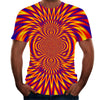 Abstract Twisted Swirl 3D Digital Printing Round Neck Short Sleeve T-Shirt