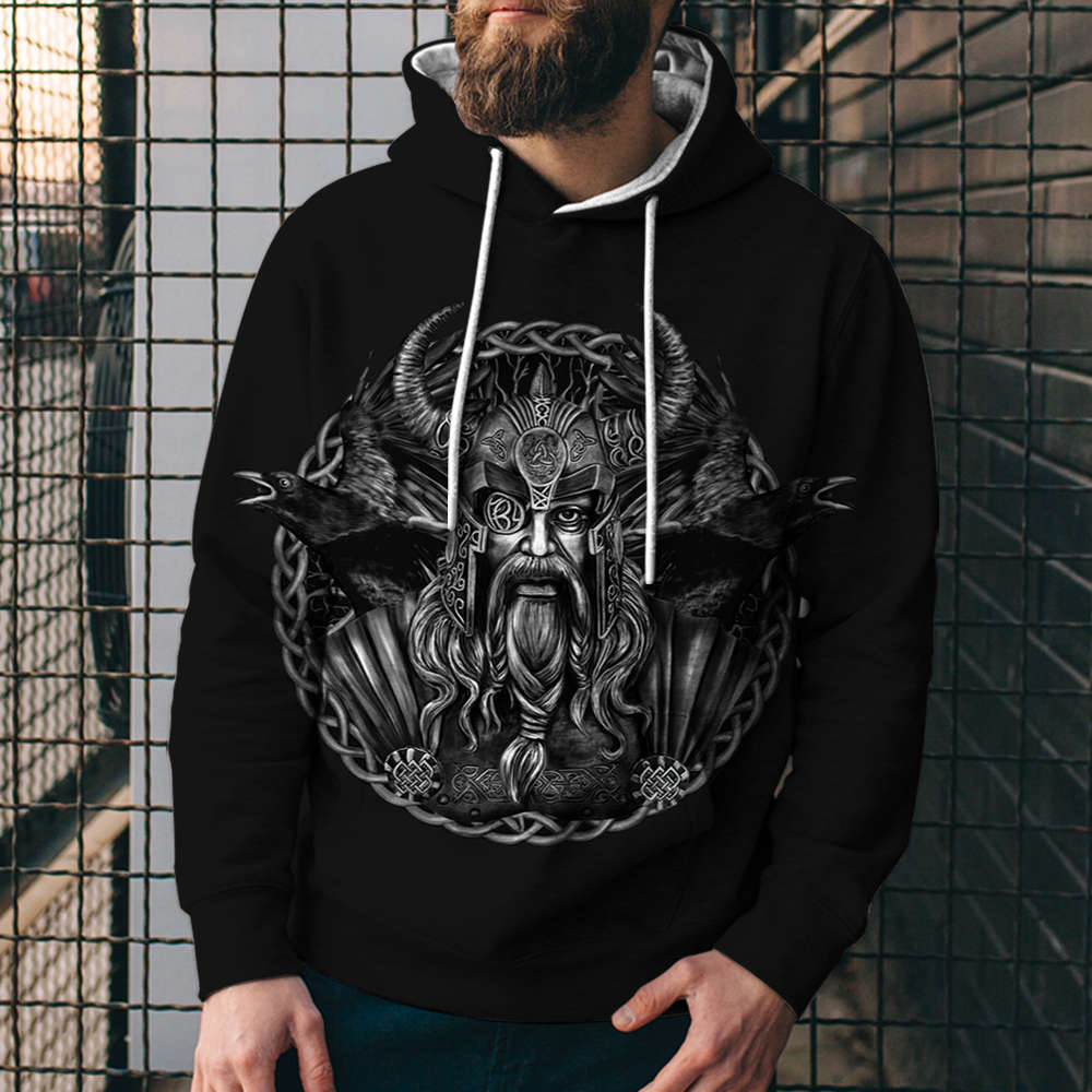 3D Digital Printing Loose Hooded Sweatshirt