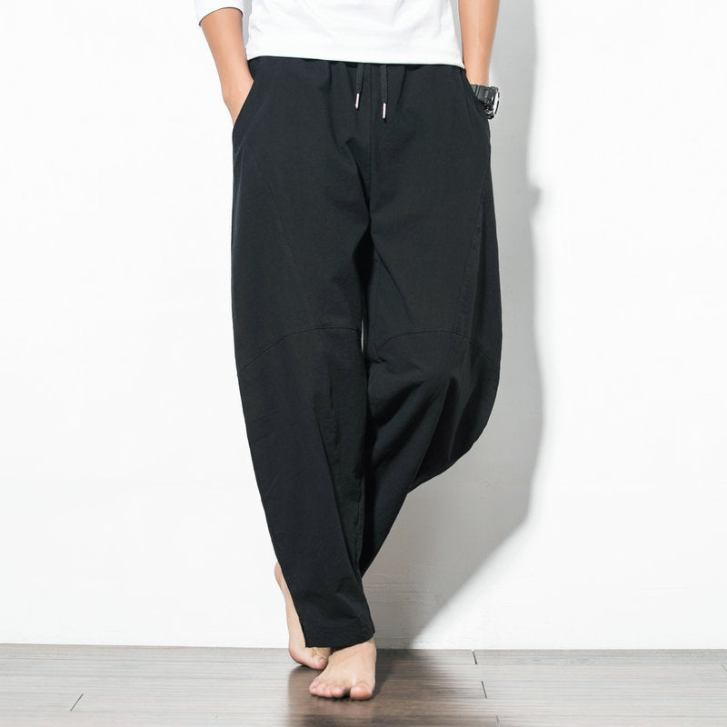 Fashion Casual Pants Imitating Linen Loose