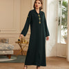 Dark Green Hooded New Dress Handmade Diamond Dress