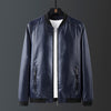 Fashion Trend Stand Collar Long Sleeve Leather Jacket
