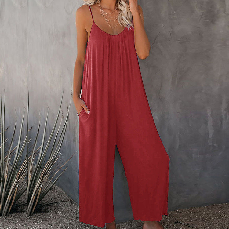 European And American Women's Sling Jumpsuit