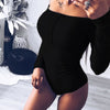 Shoulder long sleeved tight fitting trousers
