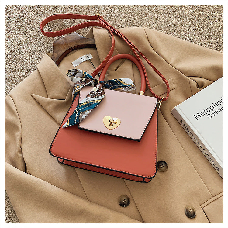 Diagonal trend fashion net celebrity same fashion PU shoulder handbag