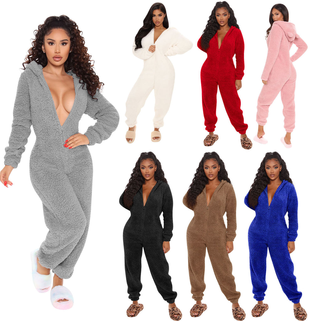 Pants Plush Home Wear Pajamas Cute One-piece Suit