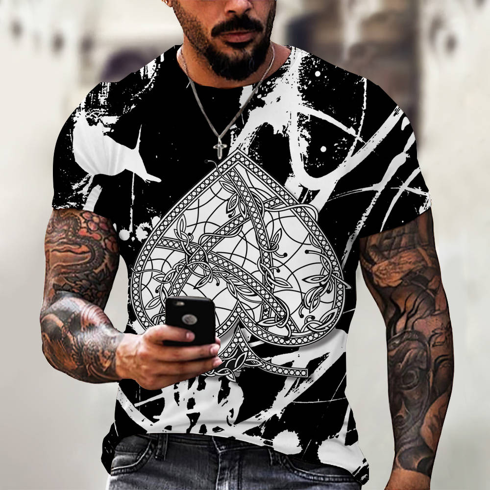 New Men Summer 3Dt Shirt Top Printing Street Short Sleeves