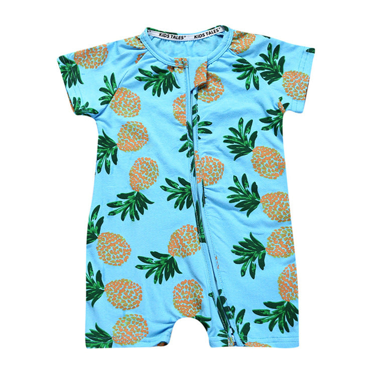 Newborn printed double zip bodysuit