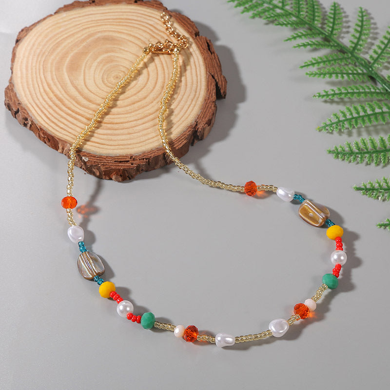 Bohemian Handmade Crystal Bead Necklace