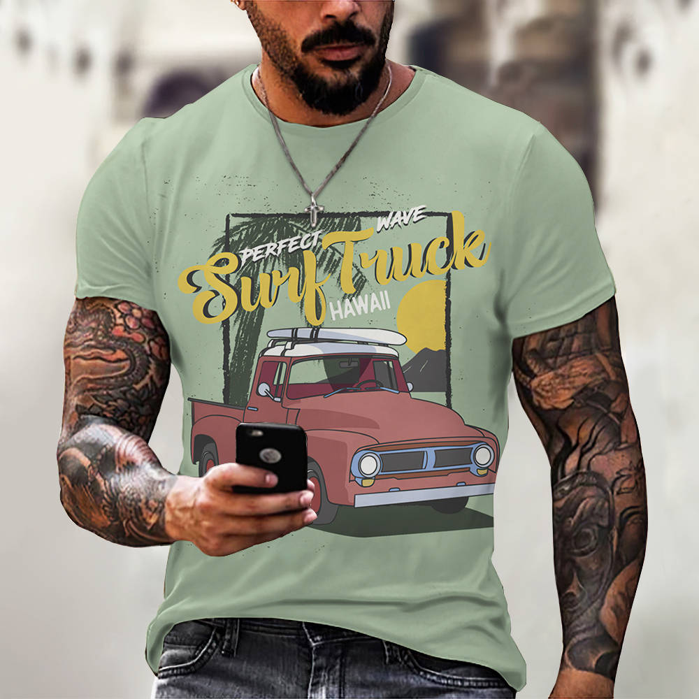 New Men Summer 3Dt Shirt Top Printing Street Short Sleeves