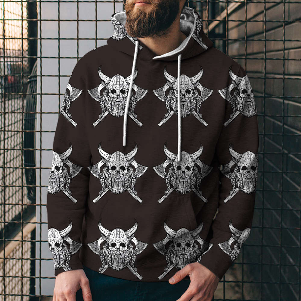 3D Digital Printing Loose Hooded Sweatshirt