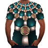 Abstract Twisted Swirl 3D Digital Printing Round Neck Short Sleeve T-Shirt