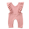 Kids Baby Girl Ruffle Clothing Knitted Romper Jumpsuit Short Sleeve Casual Kid Overalls Pants Outfit Girls 1-6T