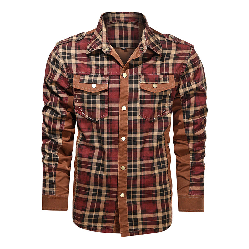 Men Plaid Jacket Casual Autumn Winter Jacket Men Slim Fit Jacket