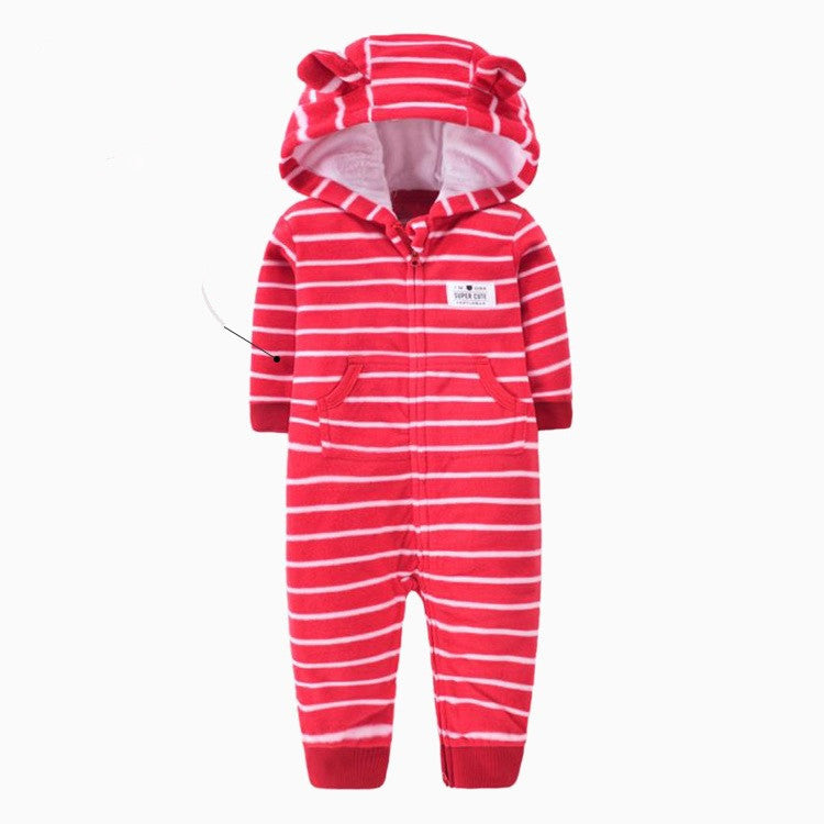 Single layer polar fleece romper zipper shirt