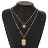 Double-Layer High-Quality Round Brand Square Brand Long Neckla