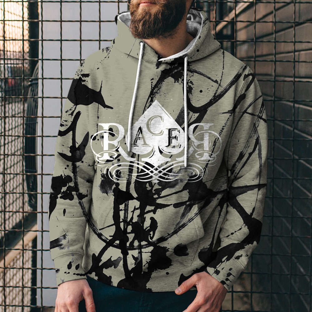 3D Digital Printing Loose Hooded Sweatshirt