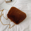 Hairy clip Korean style chain handbag