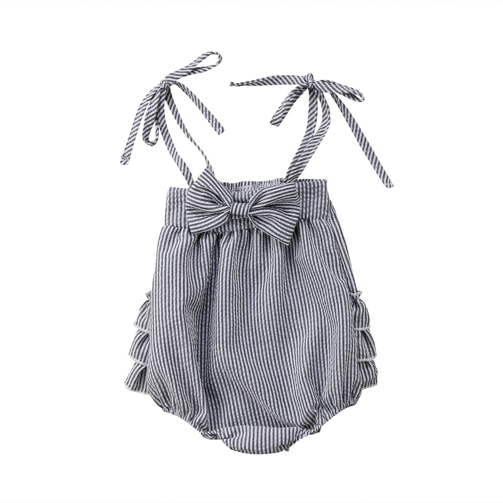 Newborn Toddler Infant Baby Girl Rompers Off Shoulder Bow Jumpsuit Outfit Sunsuit Clothes Baby Clothes
