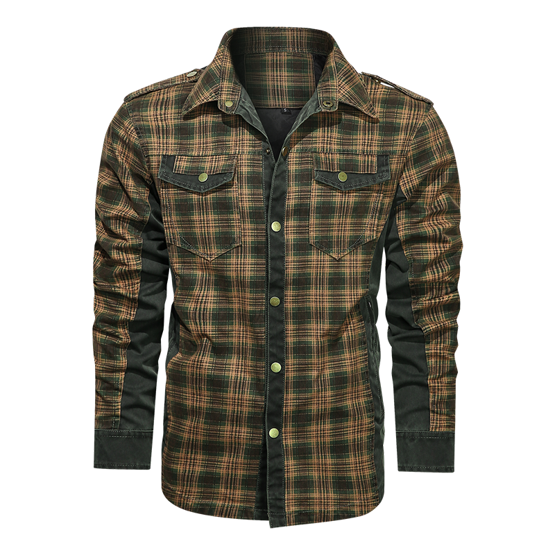 Men Plaid Jacket Casual Autumn Winter Jacket Men Slim Fit Jacket