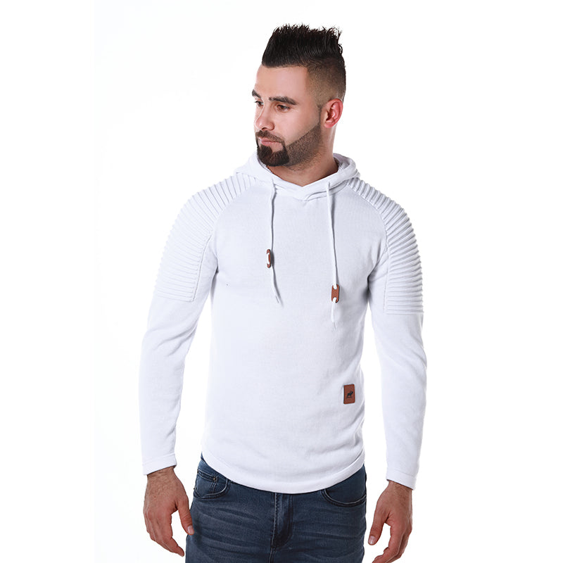 Autumn Men Hoodies Super Resilience Solid Color Hoodie