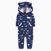 Single layer polar fleece romper zipper shirt